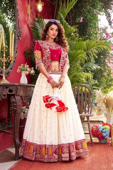 Ram 172 Vichitra Red Party wear lehenga choli in Kolkata